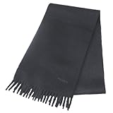 [プラダ] PRADA カシミア混　フリンジマフラー　黒(ブラック) [並行輸入品]