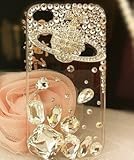 iPhone5ケース カバー　保護フィルム付き　DecoQueenオリジナル商品　ノベルティ付き! ヴィヴィアン ブランド　キラキラ　デコ電　ラインストーン ホワイト 5-0003 アイフォン