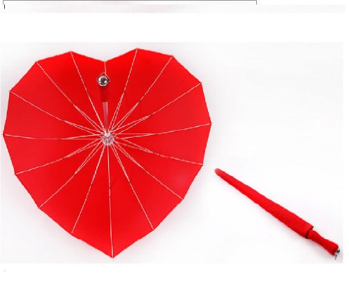 Grand Madison ハート型傘 防水 抗紫外線機能 (赤)