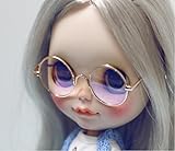 ブライス 用　レトロ　丸メガネ 選べる２色 (ゴールド)