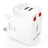 ATiC 2ポートUSB(2.1A)付き　ヒューズ付き　世界対応マルチプラグ　万能プラグ 海外...