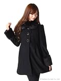 (セシルマクビー) CECIL McBEE ファー付スカラップコート ブラック M