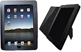 送料無料　Apple iPad スタンド型レザーケース(ブラック）縦置横置可能