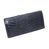 高級カイマンクロコダイル 女性用長財布(背鰐HBマット) ブラック AFW-205-BK