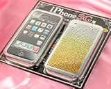 【SoftBank 専用】 iPhone専用 液晶保護フィルム&ジュエリーストーンステッカー グラデーションゴールド