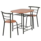 山善(YAMAZEN) ベリーベリーキッチン ダイニングテーブル&チェア(3点セット) YSD-6080(DBR/BR) ダークブラウン/ブラウン