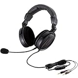 ELECOM ヘッドセットマイクロフォン 両耳オーバーヘッド 1.8m ゲーマー向け ブラック HS-HP13BK