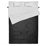 (オフフ) Ohuhu 寝袋 封筒型 2人用 丸洗いok 連結可能 耐寒温度-5度 枕付き