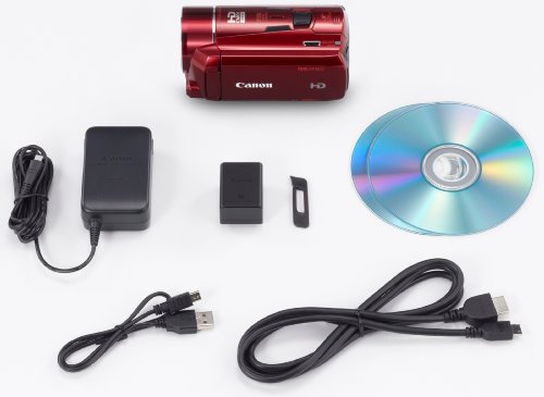 Canon デジタルビデオカメラ iVIS HF M52 レッド 光学10倍ズーム フルフラットタッチパネル IVISHFM52RD