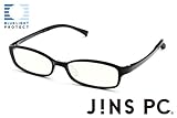 【JINS PC スクエア クリアレンズ】PC(ディスプレイ)専用メガネ (度なし) (BLACK)