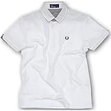 FRED PERRY フレッドペリー フハクZIPポロシャツ メンズ ホワイト/ネイビー F1148-10
