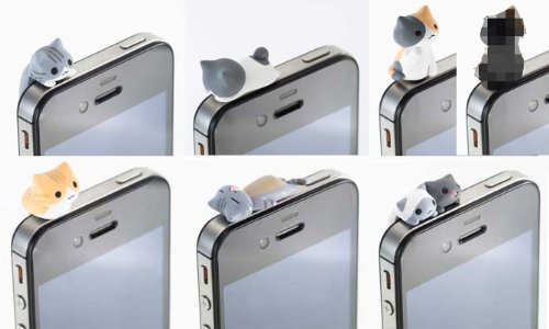 にゃんこ型 イヤホンジャックカバー通常6個＋AKIBA-HOBBY特別版1個　7種セット / ピンクカンパニー