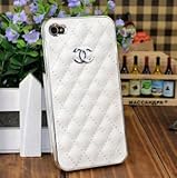 New White chanel Silver cc logo iphone 4 4S iphone4 case cover bumper flip