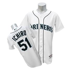 (マジェスティック)Majestic MLB マリナーズ #51 イチロー Marineros Authentic Player ユニフォーム (ホーム) - 48(XL)