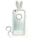 【(エンジェルショップAngelshop)　iphone6　4.7インチ　うさぎケース】　可愛いストーンうさぎケース　画面保護フィルム付き 【クリア】 Angelshopオリジナル（JAN:4580400482775）