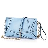 G.G.MAX レディース 3WAY レザー クラッチ バッグ ポーチ (ブルー)