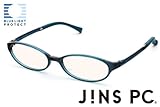 【JINS PC オーバル ハイコントラストレンズ】PC(ディスプレイ)専用メガネ (度なし) (NAVY)