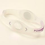 POWER BALANCE　パワーバランス シリコン・ブレスレット　クリアー×フーシャ　日本未発売カラー　Ｍサイズ 【並行輸入品】