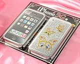 【SoftBank 専用】 iPhone専用 液晶保護フィルム&ジュエリーストーンステッカー バタフライ