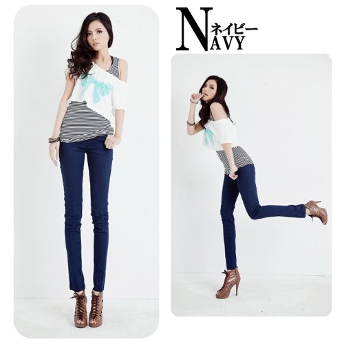 激伸び ストレッチ カラー美脚スリムパギンス