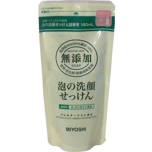 無添加　泡の洗顔せっけん　詰替用　１８０ｍL ×6個セット