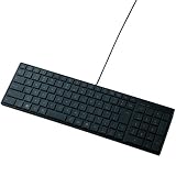 ELECOM パンタグラフ式キーボード/103キー/極薄タイプ/Lサイズ/ブラック TK-FCP004BK