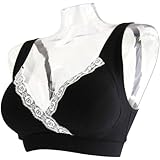 スウィートマミー ストレッチレース付き 授乳ブラジャー 授乳服 ブラック LL