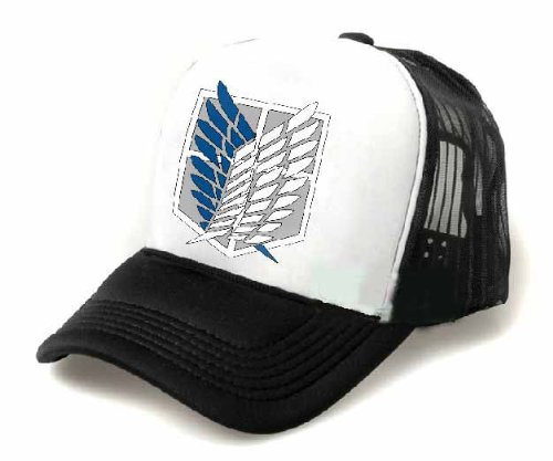 巨人駆逐!! おまけ付き! 進撃の巨人 帽子 調査兵団 コスプレ キャップ (ホワイト)