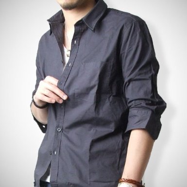 レイヤードデザイン7分袖カラーシャツ(011l6839)