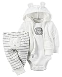 カーターズ Carter’s ボディースーツ ＆ フード付きパーカー 長袖 ＆ パンツ 3点セ...
