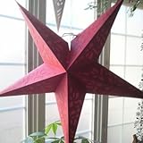 透かし入り星形ペーパーオーナメントLサイズ（レッド）