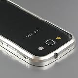 i-Beans【全15色】Docomo Samsung Galaxy S III アルミバンパー SC-06D 高品質ケース ギャラクシーS3用メタルバンパー シンプルデザイン シルバー i9300バンパーケース Galaxy S3 / SC-06D Bumper Case 液晶保護フィルム付 (7476-3)