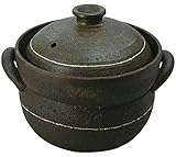 萬古焼 2重蓋 めし炊き名人 4合 (1-4合炊き) 黒釉 0705-517339