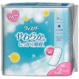 ウィスパー やわらか&しっかり吸収 羽なし 30コx2