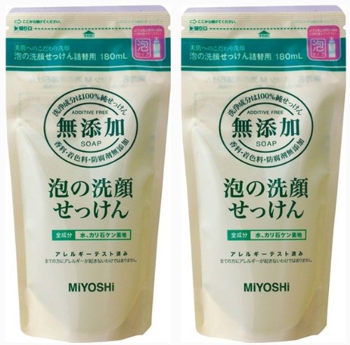 無添加 泡の洗顔せっけん 詰替用 180ml ×2個セット
