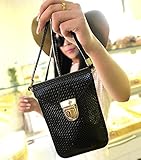 おしゃれ スマホ ショルダー ポーチ  ガジェット ポーチ  レディース 女性 iPhone スマートフォン スマホケース 小物入れ かわいい ケース ブラック