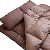 タンスのゲン 布団セット 組布団 ダブル 羽根布団8点セット 敷きタイプ ブラウン 61190056BR