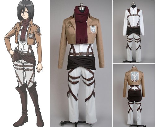 【送料無料】新品!進撃の巨人 attack on titan 訓練兵団 ミカサ アッカーマン コスプレ衣装 女性Mサイズ【セミオーダーサービス無料】cossky2013