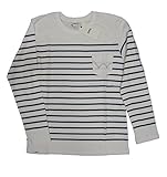 EDWIN(エドウィン) ET5362-118　綿100%　　ボーダー丸首　長そでTシャツ　白...
