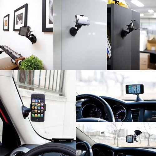 EXOGEAR スマートフォンホルダー exomount ブラック 各種スマートフォン対応のクリップ型ホルダー 車載&卓上向け E394