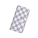 iPhone6  ケース チェック柄 手帳型 スマホケース カバー お洒落でカッコいいiPhone6 ケース！K.H GROUP (ホワイト)