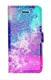 お洒落 な デザイン iphone 4 4s 5 5s ケース 手帳型 (星空 5/5s)