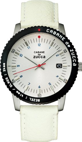 [カバン ド ズッカ]CABANEdeZUCCA 腕時計 カーブ無機ガラス 日常生活用強化防水 (10気圧) クオーツ 牛皮革 (カーフ) 白 AJGK022 メンズ