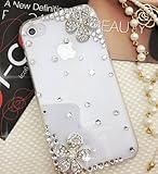 【イヤホンジャックのおまけ付】 iphone5ケース アイフォン5 カバー かわいい デコ デコレーション スワロフスキー風 おしゃれ キラキラ フラワー デコ電 手作り