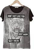 (スピンズ)SPINNS 半袖フォトTシャツTIGER ブラック