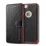 iPhone6 レザーケース VERUS Dandy Layered Leather ブック タイプ 手帳型 PU レザー ケース for Apple iPhone 6 4.7 インチ 2014 ブラック + ディープレッド 【国内正規品】