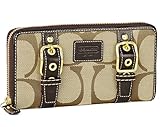コーチ COACH シグネチャーバックルジップアラウンド長財布 43393 BKHMA （カーキ×マホガニー）
