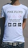 ご存知ピンクフロイド！ テクノアーティスト 前衛音楽家 多大な影響を与えた ピンク・フロイド Ｔシャツ DARK SIDE (L, WHITE)