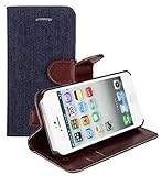 デニム地 シンプル 柄 ♪【 iPhone5/iPhone5S 専用 スマホ ケース 手帳型 横開き 】※ スタンド機能 付き