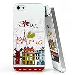 Cevio 正規品 iPhone5 ケース ( ヨーロッパ 風景 パリ ) 美しい ムーラン ルージュ の 絵柄 iPhone 5 カバー 魅力的 で手に馴染む リアル な感触の凹凸彫刻柄 ブランド おしゃれ で おすすめ 人気 ブランド アップル スマホ スマートフォン 携帯 アイフォン 5 アイホン 5 カバー 女性 レディース 向け 好評 ブランド お洒落 な ギフト プレゼント 贈り物 にも最適な Love ジャケット + HD 高級 液晶保護フィルム